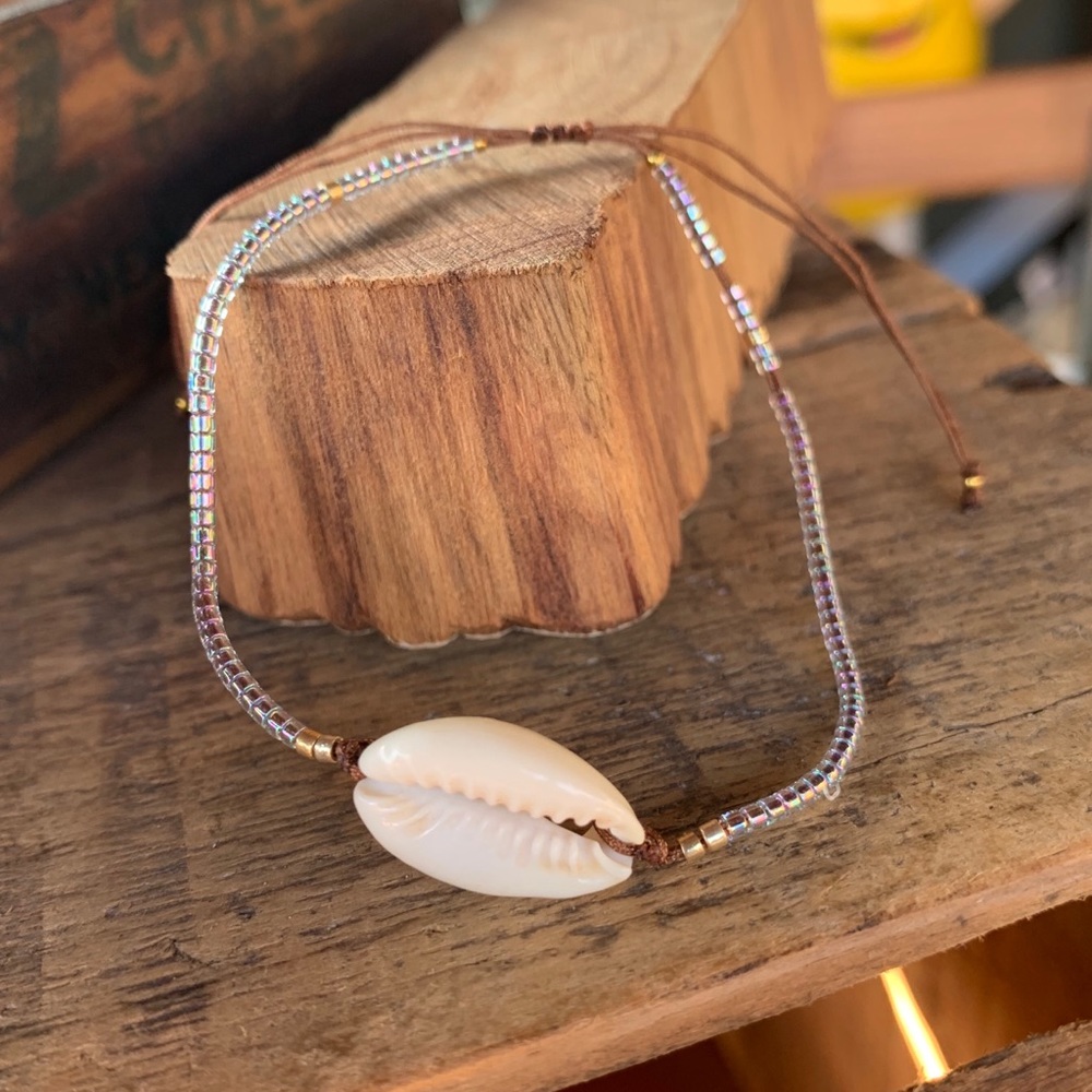✨DELICATE BOHO SEED BRACELET/ANKLET W/SHELL✨ - Picture 6 of 6